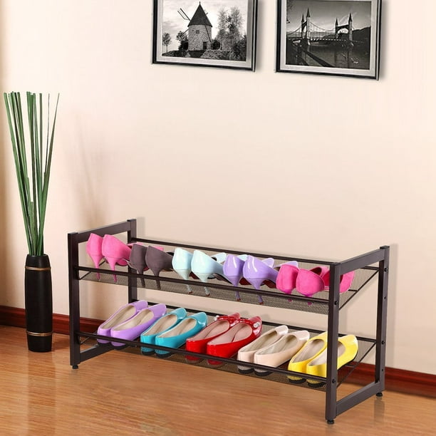 3-layer Iron Oblique Plane Shoe Rack Chromeplate Firm Easy Move Store More Shoes